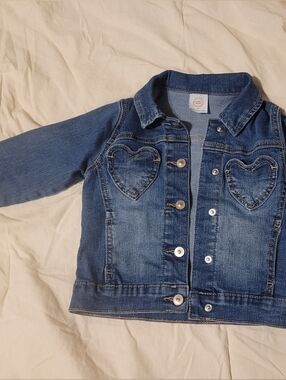 wonder nation Denim Jacket with Heart Pockets 3T
